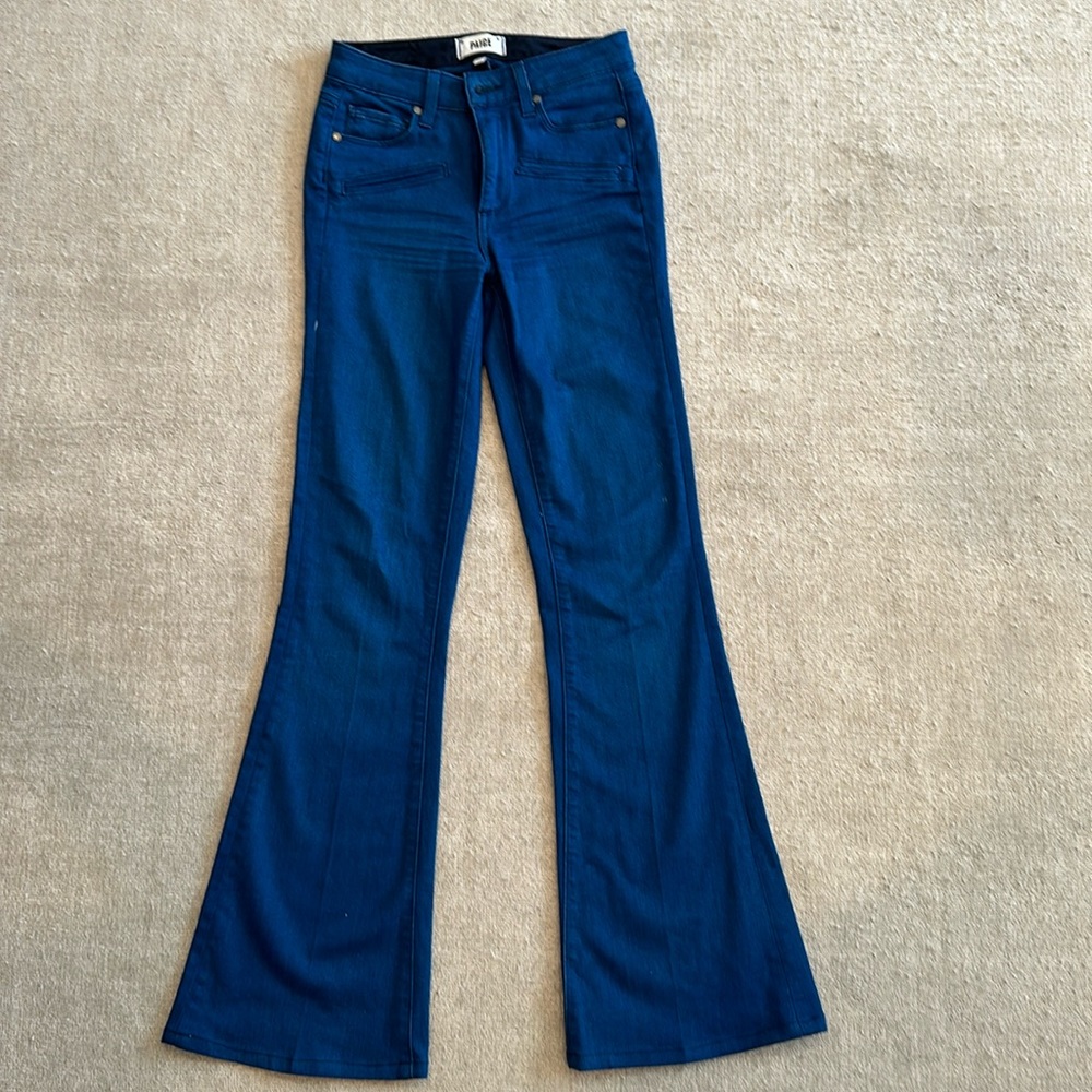 Paige denim flared indigo jeans